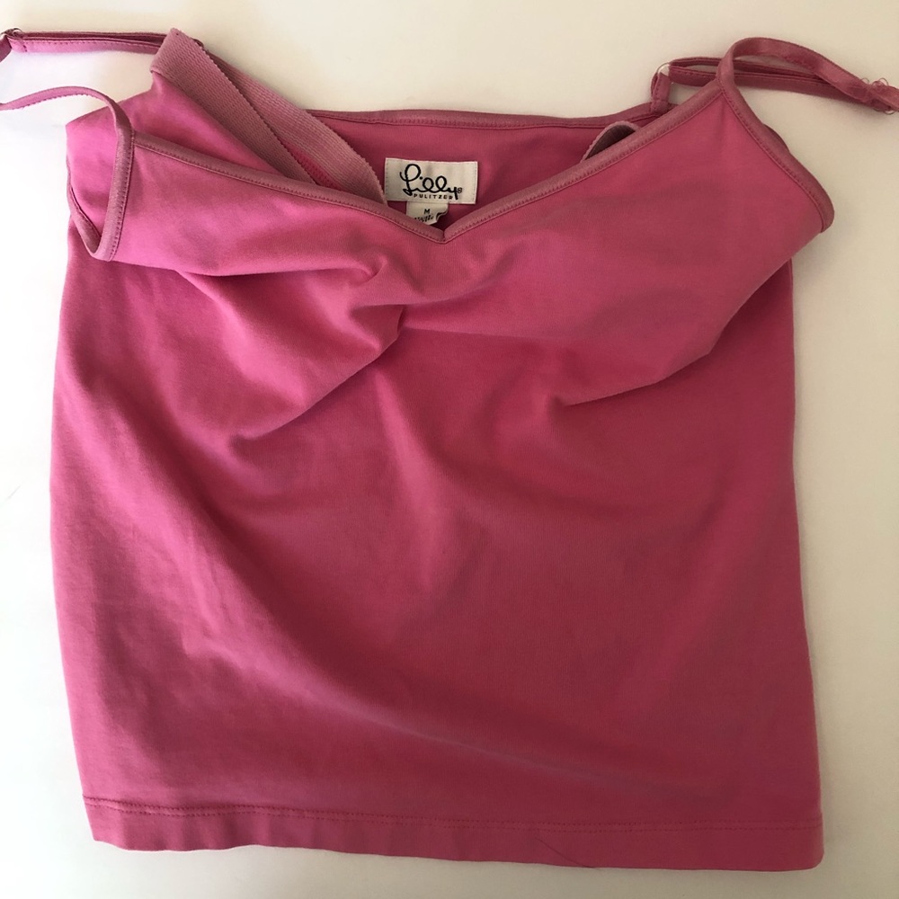 Lilly Pulitzer pink tank w/ bralette.